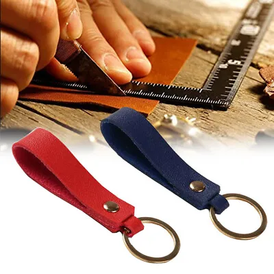 1x Genuine Leather Rope Strap Keychain Keyring Key Chain Ring Key Fob Gift • $2.19