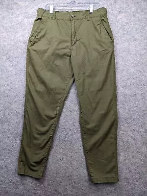 Eddie Bauer Pants Mens 36 X 30 Green Canvas Stretch Ripstop Outdoor Hiking • $24