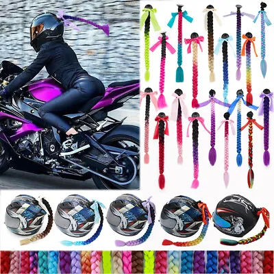 Helmet Pigtail Braided Hair Extensions Punk Double Ponytail Motorcycle Rider US • $10.20