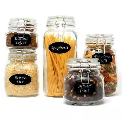 £14.99 • Buy Glass Storage Jars Clip Top Airtight Vintage Kitchen Containers - Set Of 5 | M&W