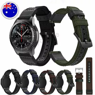 Canvas Nylon Leather Band Strap For Samsung Gear S2 S3 Galaxy Watch 46mm 42mm AU • $10.35