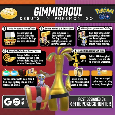$4.99 • Buy Gimmighoul ✔ Lucky Trade ✔ Gholdengo ✔ Pokemon ✔ Coin Bag ✔ NON SHINY ✔ GO