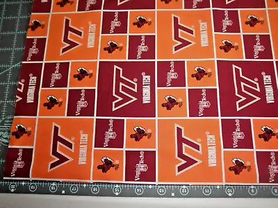 1/2 YARD VT Virginia Tech HokieBird Cotton Fabric 44/45 Wide • $3.50