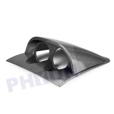 2'' 52mm Carbon Fiber Look Dual Hole Dashboard Gauge Dash Pod Mount Holder • $29.89