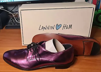 Rare Lanvin Collaboration Wth H&M 2010 Metalic Purple Mens Shoes UK 7.5 -8 • £85