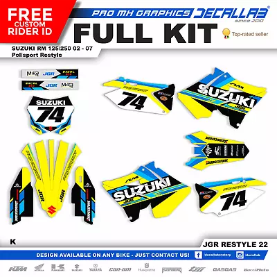 SUZUKI RM 125 250 2002-2007 Polisport Restyle MX Graphics Stickers Decallab • $99.99