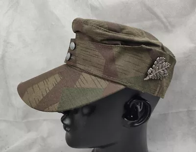 Ww2 German Army M43  Tan Water Camo Field Hat Sniper Badge Cap Size L • $18.99