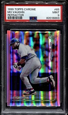 1999 Topps Chrome Refractor #65 Mo Vaughn Red Sox PSA 9 Mint POP 2 Highest • $150