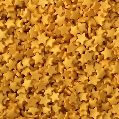 MINI GLIMMER GOLD STARS 3 Mm Edible Sugar Cupcake Sprinkles Cake Decoration • £3.75