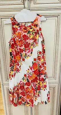 Maggie London Dress Size 10 Fit And Flare Floral Sleeveless Lined Crinoline Slip • $35