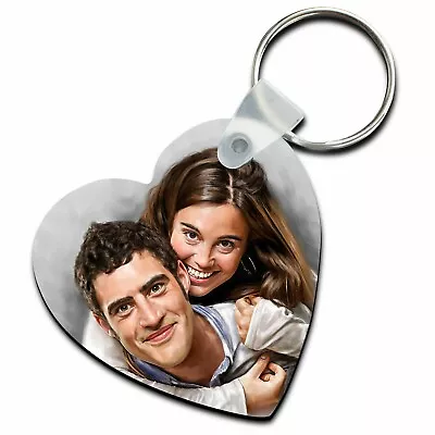 Personalised Photo Keyring Picture Custom Heart Valentines Keychain Perfect Gift • £6.99