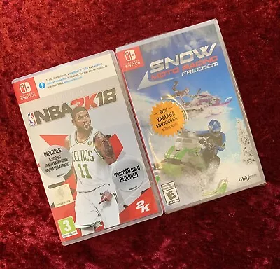 2 New Nintendo Switch Games NBA2K18 & Snow Moto Racing Never Played • $50
