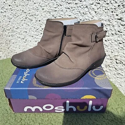 £79 • Buy Moshulu Bourbon 2 Dove Grey Beige Nubuck Leather Ankle Boots UK 6 BNIB RRP £99