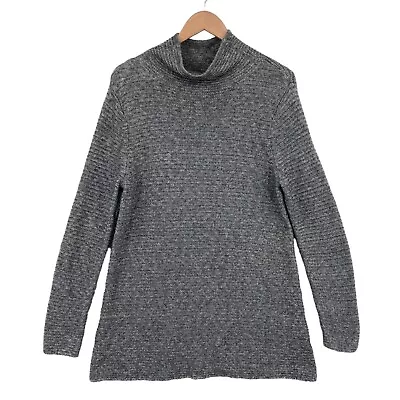 J. Jill Sweater Dress Womens Large Gray Knit Long Sleeve Turtleneck Pullover • $27.99