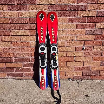 K2 Fatty Snow Blades Winter Skis W/Bindings Red White Blue 34  • $129.99