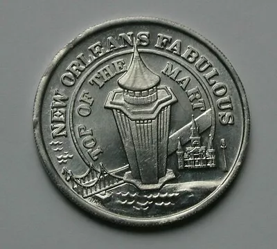 1977 MARDI GRAS NEW ORLEANS Aluminum Throw Doubloon Top Of The Mart & 1st Gov. • $13.20