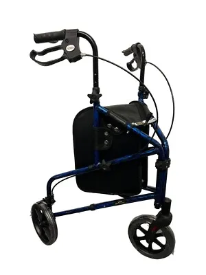 Ultra Lightweight Tri Walker Three Wheel Rollator Mobility Stylish Walking Aid • £69.95