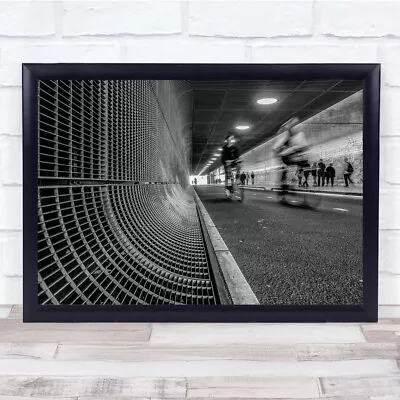 Amsterdam Street Cyclist Baw Cyclists Motion Wall Art Print • $12.42