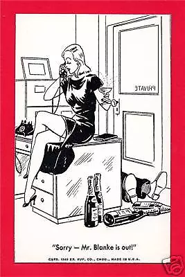 Vintage Office Girl Humor Exhibit Supply Comic Vending Card Old Store Stock #10 • $6.99