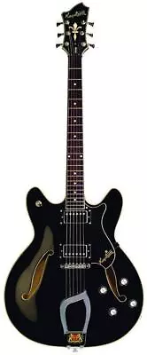 Hagstrom Viking Semi-Hollow Body Black Gloss Electric Guitar Model VIK-BLK • $795