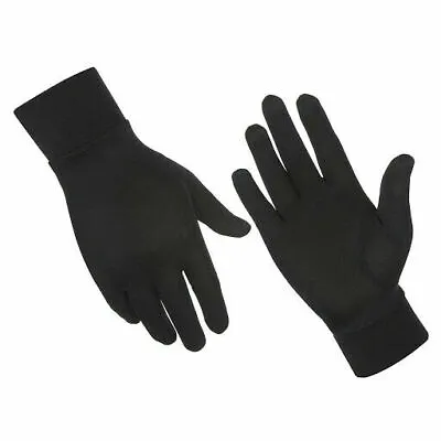 £4.49 • Buy Silk Liner Gloves Thin Lycra Thermal Ski Inner Walking Cycling Motorbike - Black