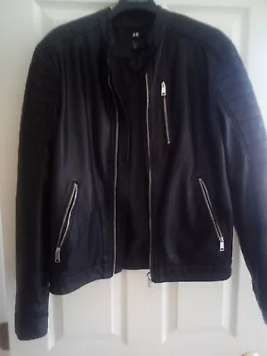 HM Black Leather Jacket Size S (unisex) • $30