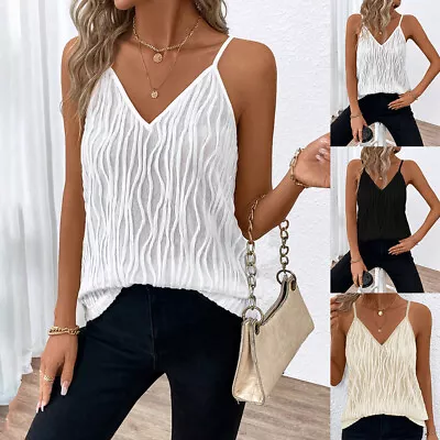Womens Vest Tops Summer Sleeveless Blouse Camisole Ladies Tank Cami Tee T Shirt • £2.99