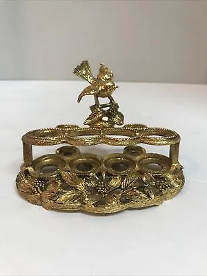 Vintage Matson Ormolu Filigree Dogwood Flower & Bird Lipstick Holder K674 • $47.96