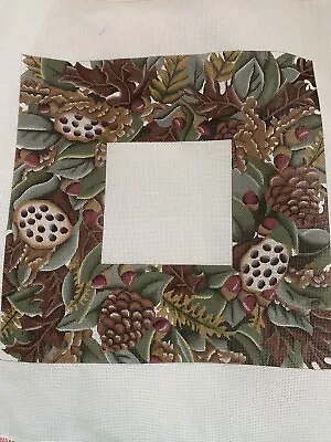 Melissa Shirley Hand Painted Needlepoint Canvas Autumn Leaves Frame • $75