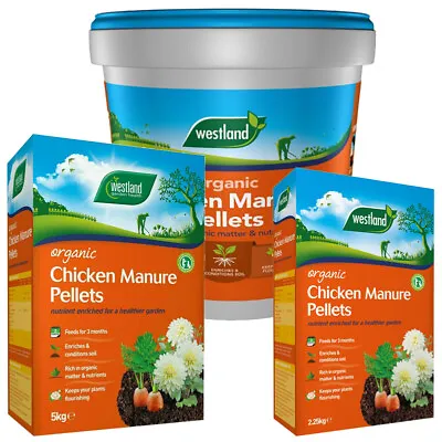 Westland Organic Chicken Manure Pellets Organic Planting Nutrients Plant Feed • £8.50