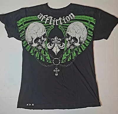 Men's Affliction T-shirt XL Black/green • $20