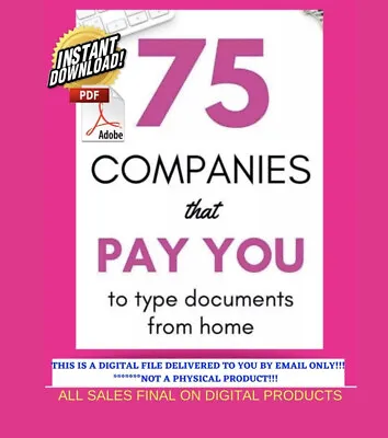 Work From Home Companies Online Home Business Make Money Kid Friendly Jobs • $1.99