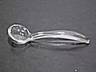 Vintage Clear Glass 5-1/2  Condiment Mayonnaise Spoon Ladle W/ Curved Handle • $13.95