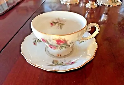 Ohata China Moss Rose  Demitasse Cup &  Saucer Occupied Japan Ca. 1943 😻 • $29.99