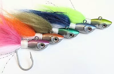 5 Ultra Swing Bucktail VMC SWING Hook Jig Head Striper Fluke Bass Lure-chr Combo • $37.87