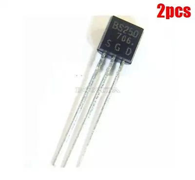 2Pcs Mosfet BS250 P Channel TO-92 New Ic Mw • $1.54