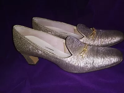 VINTAGE 1960's Metallic Gold Pumps By Naturalizer Size 8 AA • $48