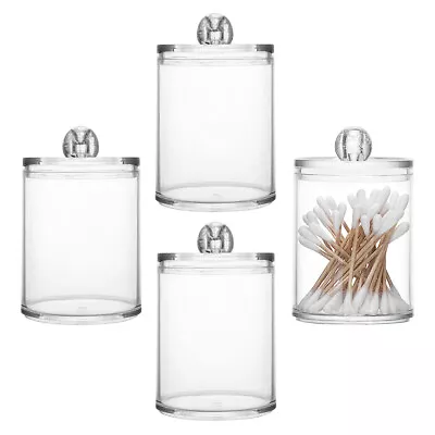 Q Tip Box With Lid Cotton Swab Case Cosmetic Home Travel Storage Holder Clear • $18.71