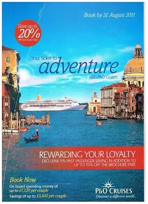 P&O Cruises 2011 16 Pages Southampton Solent Arcadia Azura Oceana Oriana Baltic • £3.30