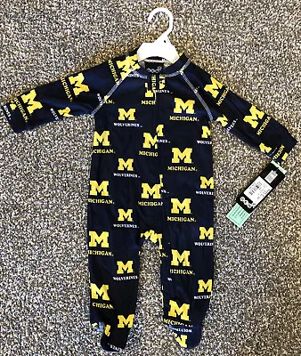 Michigan Wolverines Footie One-Piece Pajamas Size 3/6 Months • $19.95