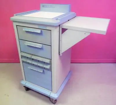 WaterLoo Trac-Caster 3 Drawer Small Compact Medical  Steel Emergency Crash Cart • $400