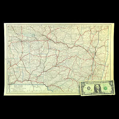 Vintage NEW YORK State Map East Highway Auto Trails RARE Antique Route 90 • $23.76