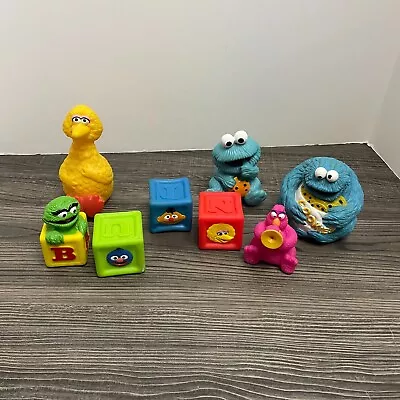 VTG Sesame Street Toys Miscellaneous Lotof Squishy Toys Big Bird Cookie Monster • $9.99