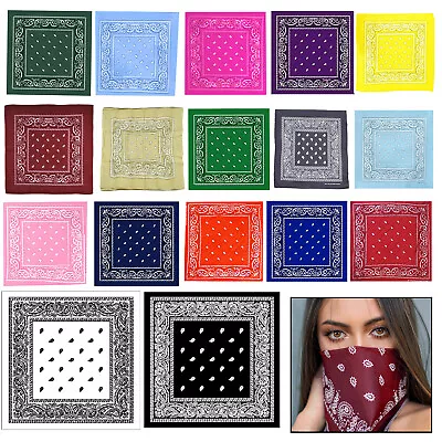 Alternative Retro Pattern Cotton Bandana Neckerchief Head Tie Face Mask Cover • £2.55