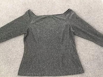 New Without Tags Marks & Spencer Metallic Black Top Size 16 • £2