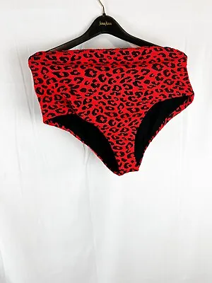 Mara Hoffman Lydia Red And Black Hight Waist Bikini Botom. Size L. $195 • $44.99