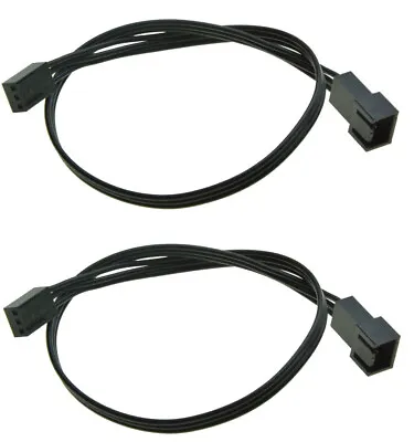 18  3-Pin Black Computer Case Fan Male To Female Extension Adapter Cable 2-Pack • $5.49