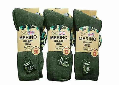 12 Pairs Men Military Socks Army Thermal Hiking Boots Walking 2.8 Tog Warm  6-11 • £13.99