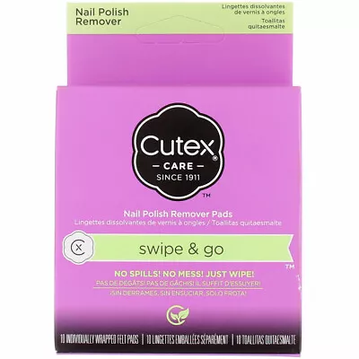 2 Pack Cutex Swipe & Go Original Nail Polish Remover Pads 10 Ct • $15.56