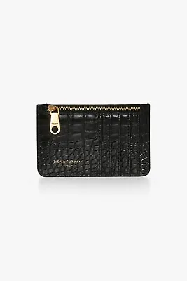 Jasper Conran Womens Black Croc Zip Coin & Card Holder BNWT RRP £29 • £9.95